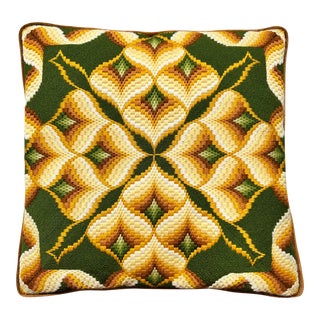 Vintage Bargello Needlepoint Pillow For Sale