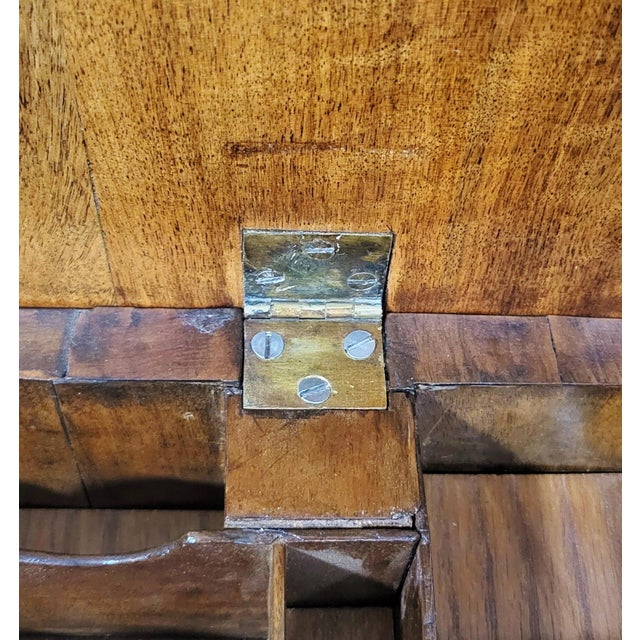 Early 19th C Irish Walnut Lift Top & Fitted Interior Kneehole Desk For Sale - Image 15 of 17