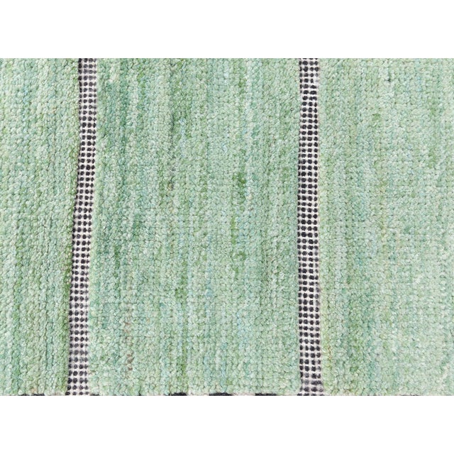 Mint Modern Flatweave Geometric Mint Oversized Rug "Riziere" by Doris Leslie Blau For Sale - Image 8 of 9