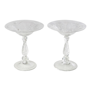 Mid 20th Century Beautiful Crystal Compotes - a Pair