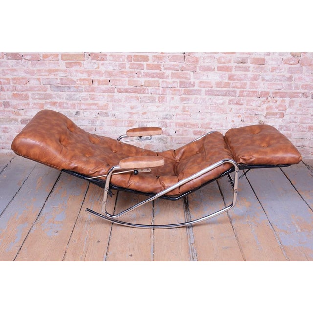 Mid-Century Rocking Reclining Armchair in Chrome by Lama, France, 1960s For Sale - Image 11 of 13