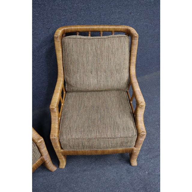 Pair of Braxton Culler Split Reed Bamboo Lounge Chairs For Sale - Image 13 of 16