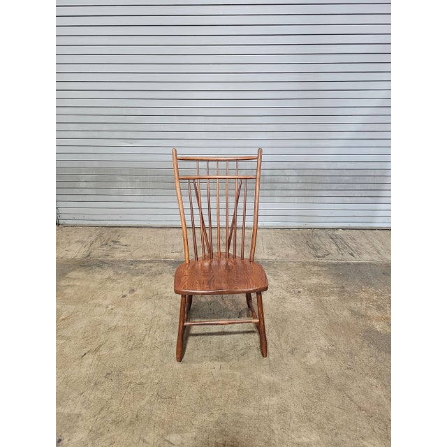 Early 20th Century Set of 6 S Bent Bros. Modern Colonial Revival Birdcage Windsor Chairs For Sale - Image 4 of 10
