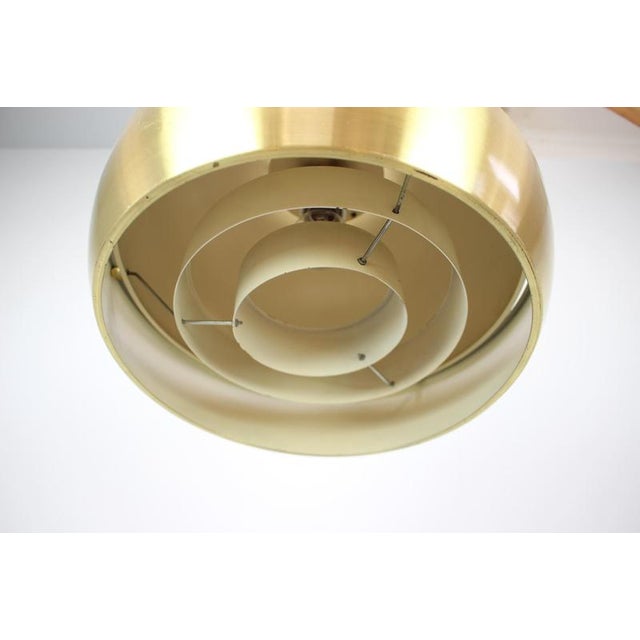 Mid-Century Modern European Space Age Brass and Metal Pendant Lamp, 1970s For Sale - Image 6 of 13