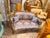 1960s Vintage Cherub Rococo Sette upholstery Blue Damask Canapa For Sale - Image 5 of 9