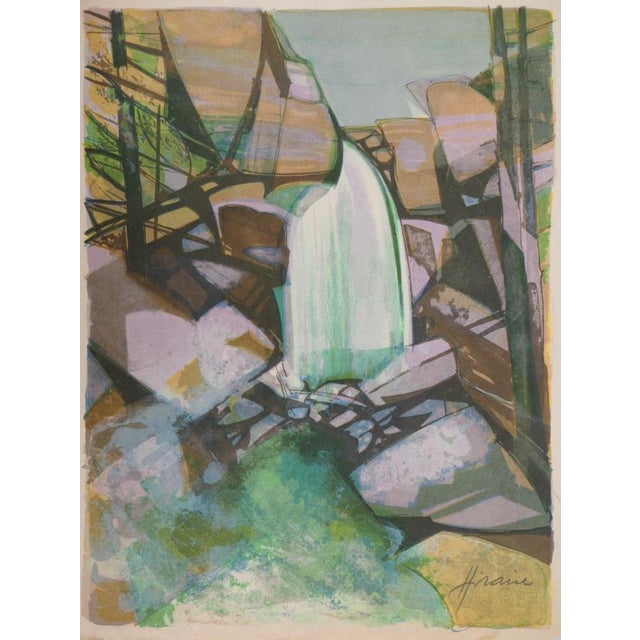 Camille Hilaire, Alsace, La cascade du Nideck, Lithograph For Sale - Image 4 of 4