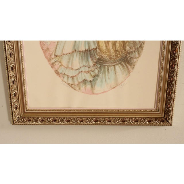 Mary Vickers Handcolored Lithograph, 'Golden Tresses' For Sale - Image 10 of 12