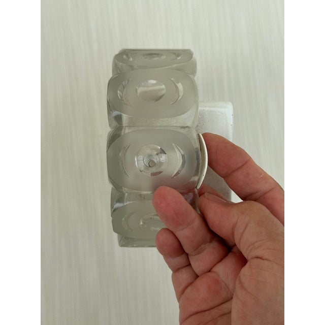 Mid-Century Modern Vintage Midcentury German Oval Art Glass Wall Sconce For Sale - Image 3 of 5