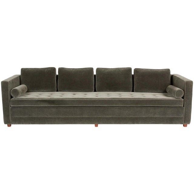 Tuxedo Sofa in Mohair For Sale