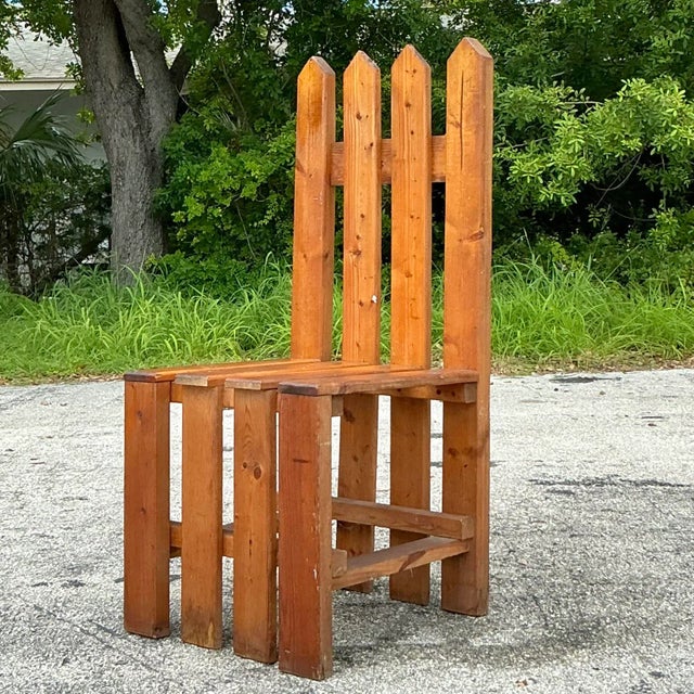 Late 20th Century Vintage Boho Picket Fence Chair For Sale - Image 5 of 6
