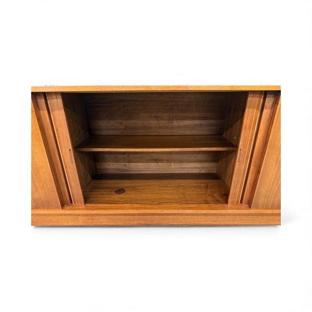 Mid-Century Modern Walnut Tambour Door Sideboard & Bar Cabinet For Sale - Image 10 of 10
