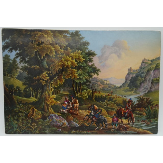 Andre Alfred, Animated Landscape, 1834, Painting on Paris Porcelain For Sale - Image 15 of 18