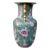 Late 20th Century Large Vintage Chinoiserie Green & Pink Rose Famille Peonies Porcelain Vase W/Double Ears For Sale - Image 5 of 6