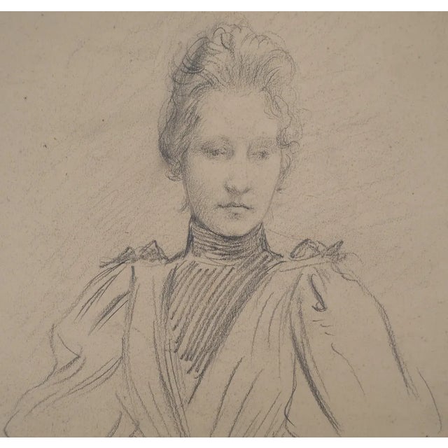 Modern Léopold Franz Kowalski, Portrait of Laura, Original Drawing For Sale - Image 3 of 5