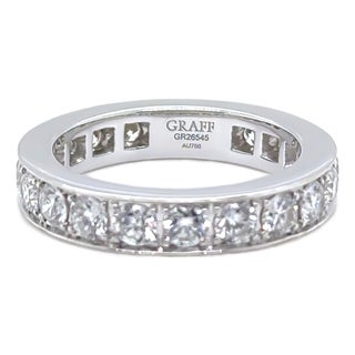 Graff 18ct White Gold Diamond Eternity Ring 1.80ct 5.53g, Size 5.5 For Sale
