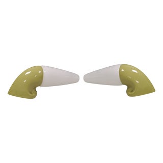 Vintage Model 6035 Bathroom Wall Lamps in Ceramic with Opal Glass Shades by Sigvard Bernadotte for Ifö Sweden, 1960s, Set of 2 For Sale