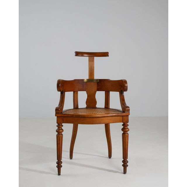 Mid 20th Century Mid 20th Century France Louis XVI Brown Wood Armchair For Sale - Image 5 of 11