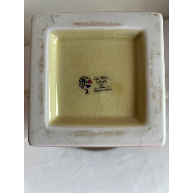 Vintage Neoclassical Style Porcelain Urn With With Lid and Handles by Global Views For Sale - Image 9 of 10