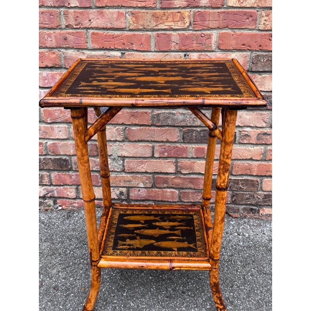 Late 20th Century 19th Century English Bamboo Side Table For Sale - Image 5 of 8