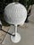 Vintage White Wicker Floor Lamp With Dome Shade For Sale - Image 4 of 14