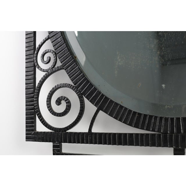 French Art Deco Wrought Iron Mirror, 1920s For Sale - Image 6 of 13