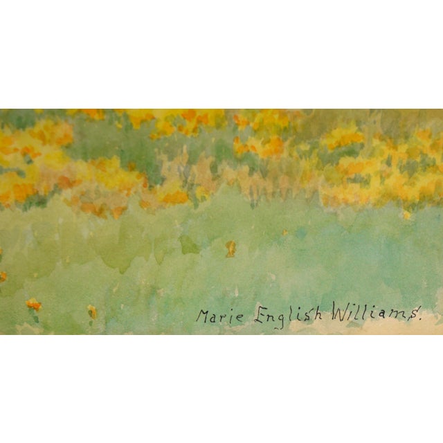 California Golden Poppies and Blue Oaks - Rural Landscape in Watercolor on Paper by Marie English Williams For Sale - Image 4 of 10