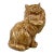 Mid-Century Large Porcelain Long-Haired Brown Cat Sculpture For Sale