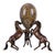 Vintage patinated brass sculpture of three rearing horses surmounted by large jasper stone stone egg. Excellent vintage...