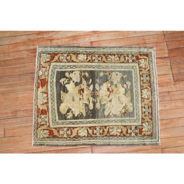 Persian Senneh Floral Mini Rug no. j3370 For Sale - Image 4 of 6