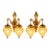 1980s French Louis XVI Gold Bronze Crystal Wall Lamps-Sconces-Pair For Sale