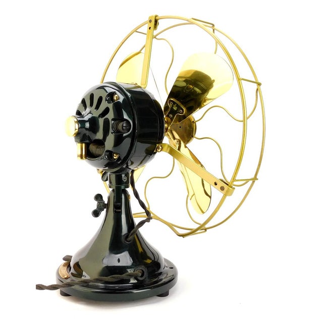 1924 Ge Small Motor Stick Mount 220v Dc Desk Fan Restored Chairish