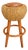 Palecek Woven Rattan & Wood Bar Stool With Leather Seat, Coastal Boho Counter Stool For Sale