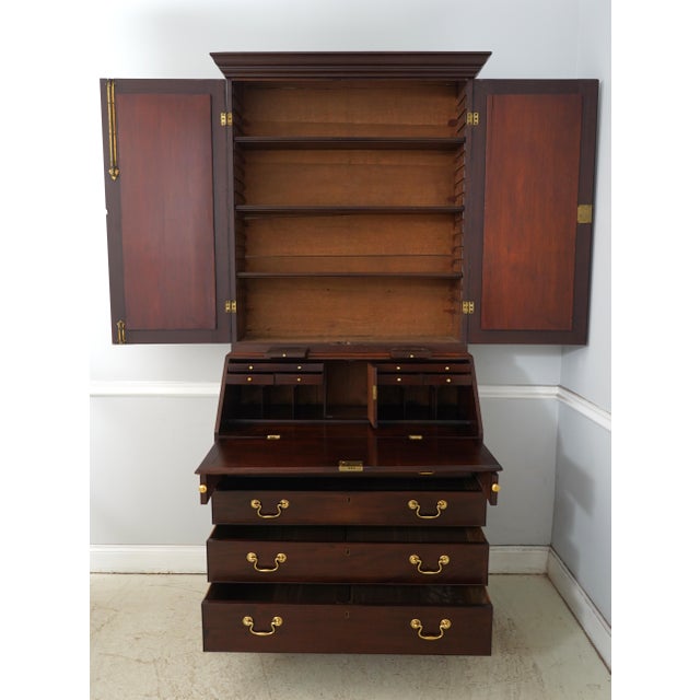 Traditional Antique Georgian Style Mahogany Secretary Desk For Sale - Image 3 of 18