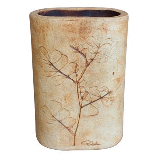 Vintage French Stoneware Vase by Raymonde Leduc, 1960s-1970s For Sale