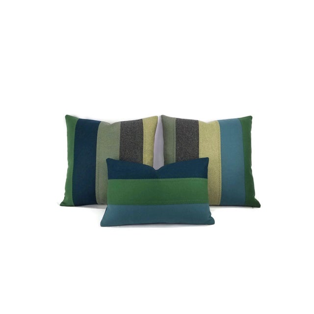 Charcoal Kravet Couture New Suit Peacock Wool Handmade Accent Pillow Cover For Sale - Image 8 of 9