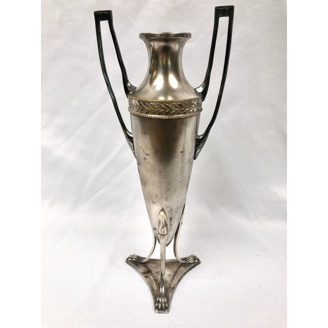 Antique Art Noveau Silver Urns - a Pair For Sale - Image 9 of 12