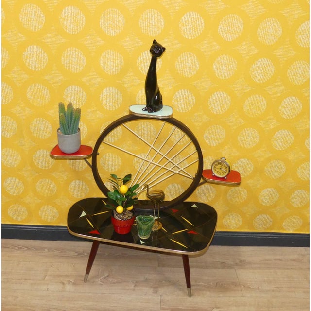 A real eye-catcher! ORIGINAL Large, stylish flower stand/plant stand/tiered stand 1950s/60s Especially stylish design with...