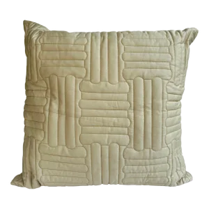 Beige Quilted Italian Decorative Pillow by Pratesi