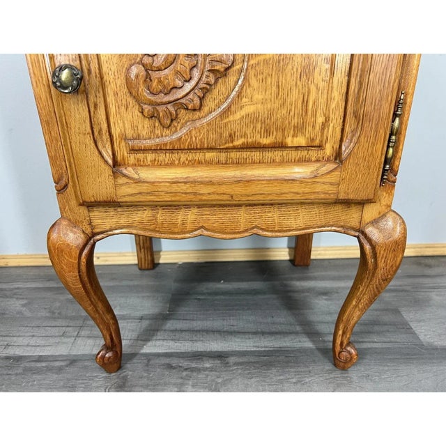 Wood Vintage French Oak Bedside Tables, Set of 2 For Sale - Image 7 of 11