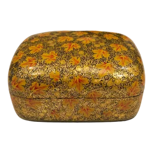 1960s Hand Painted Papier Mâché Domed Top Box