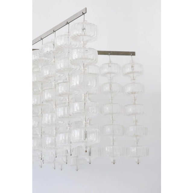 Large Mid-Century German Glass and Steel Chandelier by Aloys Ferdinand Gangkofner, 1960s For Sale - Image 15 of 18