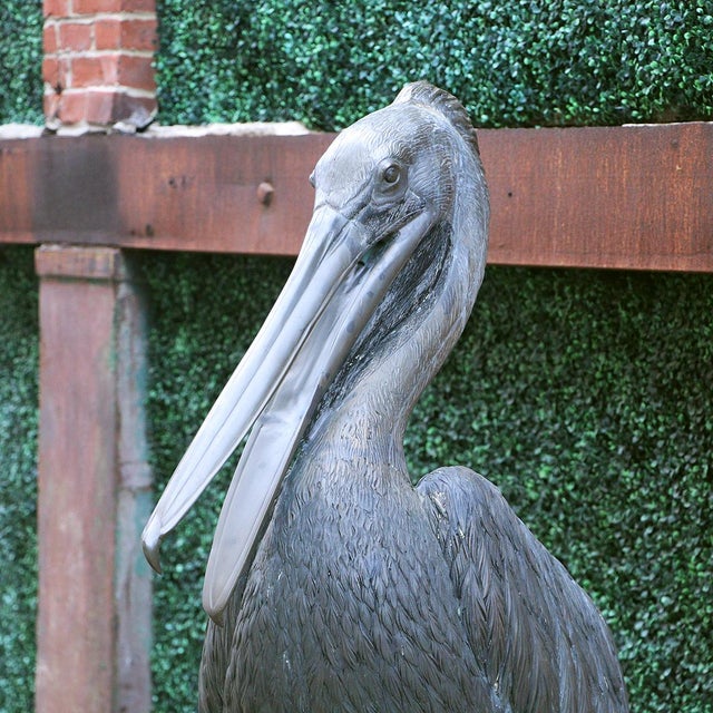 Late 20th Century Monumental Nautical Bronze Fountain of Pelican on Piling. For Sale - Image 4 of 8