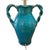 Contemporary Coastal Tuscan Style Glazed Handled Pottery Urn Lamp For Sale - Image 4 of 6