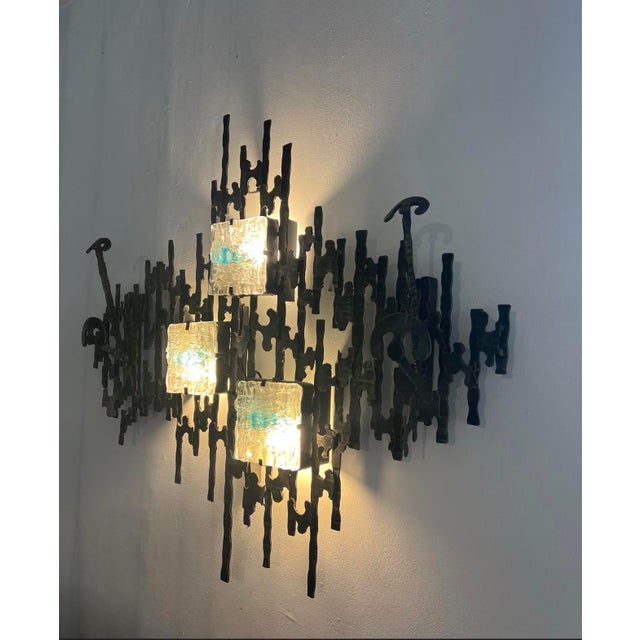 Striking, sculptural, and unapologetically bold—this vintage Brutalist wall piece effortlessly blends art, function, and...