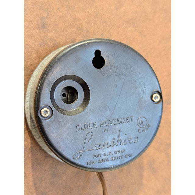 Lanshire Mid-Century Modern Electric Wall Clock For Sale - Image 4 of 4