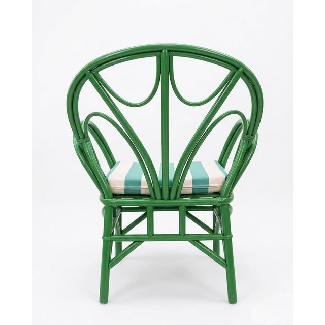 Moroccan Vintage Moroccan Style Bentwood Armchair in Garden Green For Sale - Image 3 of 10