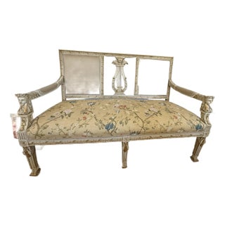 Late 19th Century Swedish Lyre Settee For Sale