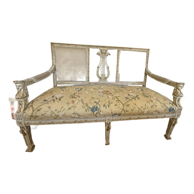 Late 19th Century Swedish Lyre Settee For Sale