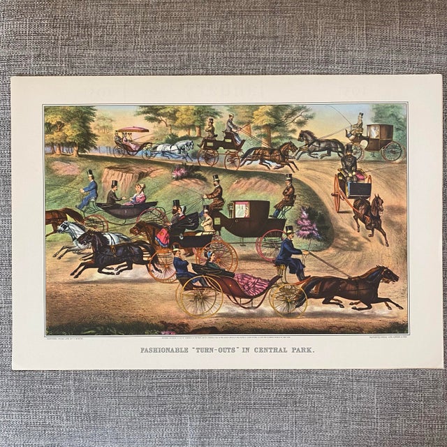1950s 1951 Travelers Currier & Ives Framing Prints – Vintage Americana Art Set - Set of 12 For Sale - Image 5 of 12