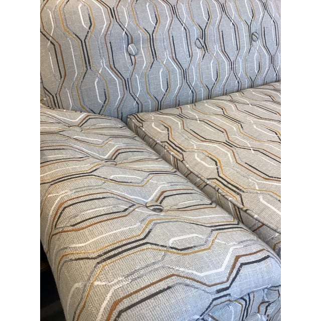 Mid-Century Modern Newly Upholstered Curved 2-Part Sofa For Sale - Image 11 of 12